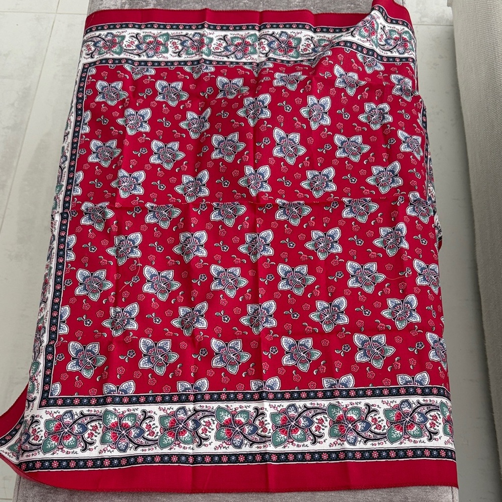 Red Floral Patterned Scarf 100% cotton